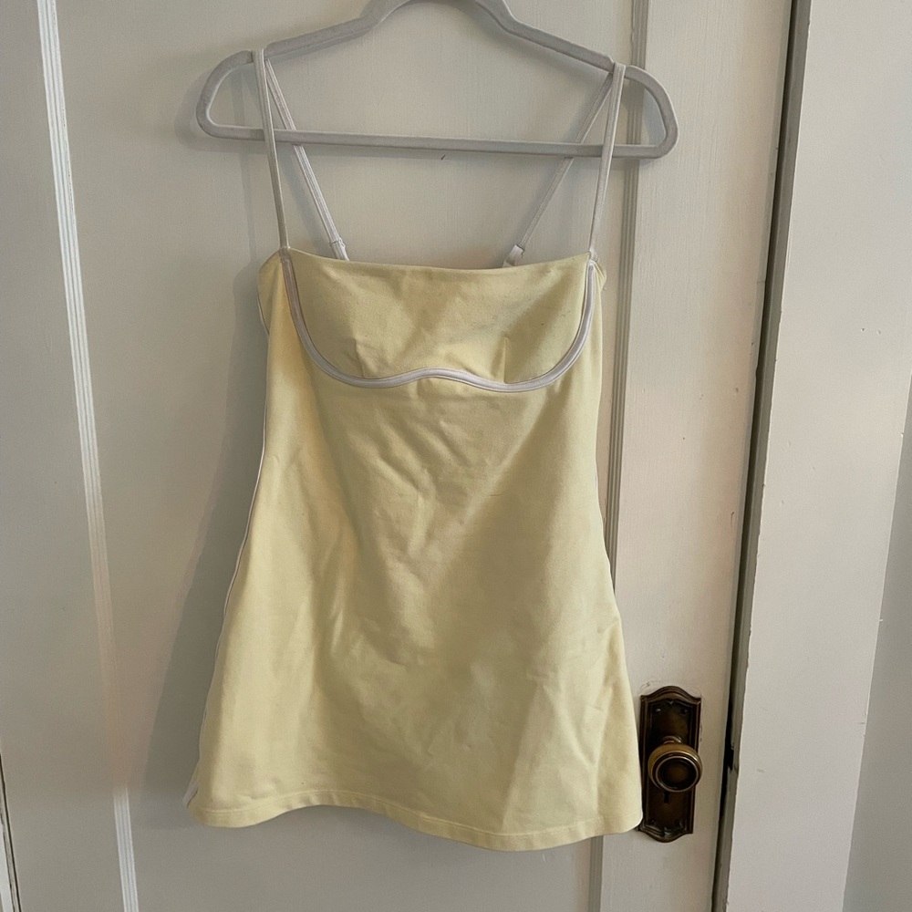 Stylish Yellow Mini Dress with Spaghetti Straps